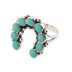 SEED & SAGE Turquoise Made In Mexico Sterling Silver Turquoise Horseshoe Ring